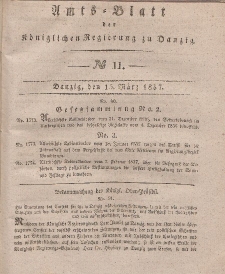 Amts-Blatt der Königlichen Regierung zu Danzig, 15. März 1837, Nr. 11