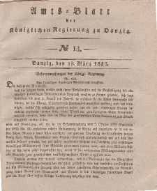Amts-Blatt der Königlichen Regierung zu Danzig, 29. März 1837, Nr. 13
