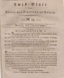 Amts-Blatt der Königlichen Regierung zu Danzig, 5. April 1837, Nr. 14