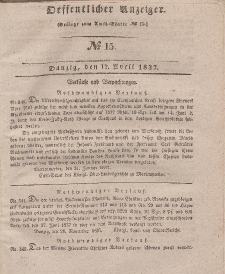 Amts-Blatt der Königlichen Regierung zu Danzig, 12. April 1837, Nr. 15