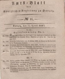 Amts-Blatt der Königlichen Regierung zu Danzig, 19. April 1837, Nr. 16