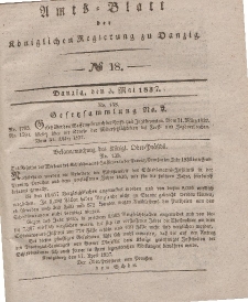 Amts-Blatt der Königlichen Regierung zu Danzig, 3. Mai 1837, Nr. 18