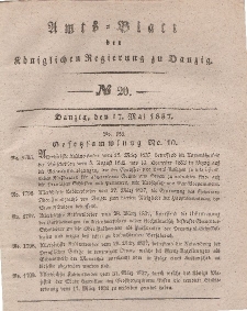 Amts-Blatt der Königlichen Regierung zu Danzig, 17. Mai 1837, Nr. 20