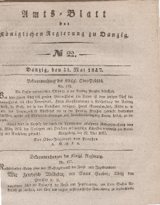 Amts-Blatt der Königlichen Regierung zu Danzig, 31. Mai 1837, Nr. 22