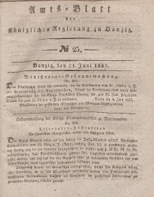 Amts-Blatt der Königlichen Regierung zu Danzig, 21. Juni 1837, Nr. 25