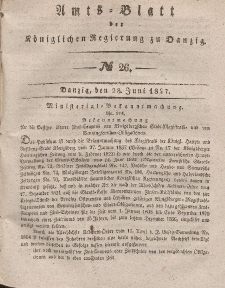 Amts-Blatt der Königlichen Regierung zu Danzig, 28. Juni 1837, Nr. 26