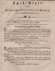 Amts-Blatt der Königlichen Regierung zu Danzig, 19. Juli 1837, Nr. 29