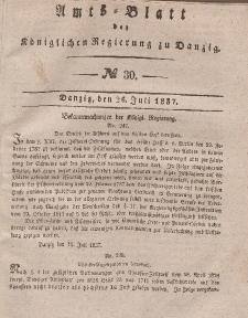Amts-Blatt der Königlichen Regierung zu Danzig, 26. Juli 1837, Nr. 30