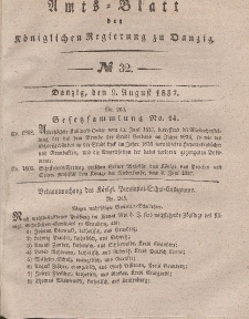 Amts-Blatt der Königlichen Regierung zu Danzig, 9. August 1837, Nr. 32