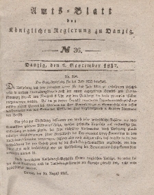 Amts-Blatt der Königlichen Regierung zu Danzig, 6. September 1837, Nr. 36