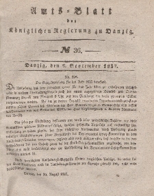 Amts-Blatt der Königlichen Regierung zu Danzig, 6. September 1837, Nr. 36