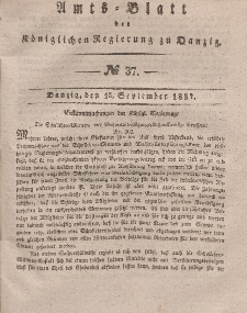 Amts-Blatt der Königlichen Regierung zu Danzig, 13. September 1837, Nr. 37