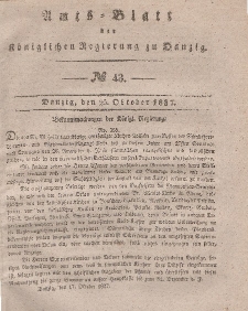 Amts-Blatt der Königlichen Regierung zu Danzig, 25. Oktober 1837, Nr. 43