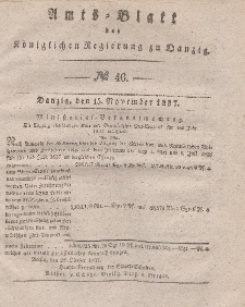 Amts-Blatt der Königlichen Regierung zu Danzig, 15. November 1837, Nr. 46