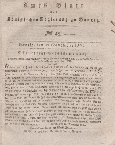 Amts-Blatt der Königlichen Regierung zu Danzig, 29. November 1837, Nr. 48