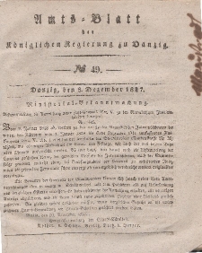 Amts-Blatt der Königlichen Regierung zu Danzig, 6. Dezember 1837, Nr. 49