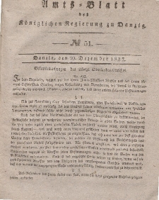 Amts-Blatt der Königlichen Regierung zu Danzig, 20. Dezember 1837, Nr. 51