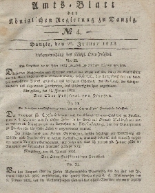 Amts-Blatt der Königlichen Regierung zu Danzig, 23. Januar 1833, Nr. 4