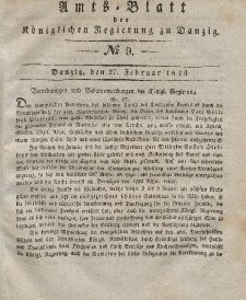 Amts-Blatt der Königlichen Regierung zu Danzig, 27. Februar 1833, Nr. 9
