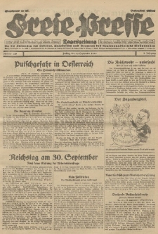 Freie Presse, Nr. 220 Freitag 20. September 1929 5. Jahrgang
