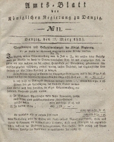 Amts-Blatt der Königlichen Regierung zu Danzig, 13. März 1833, Nr. 11