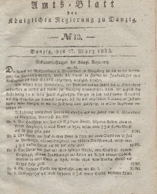 Amts-Blatt der Königlichen Regierung zu Danzig, 27. März 1833, Nr. 13