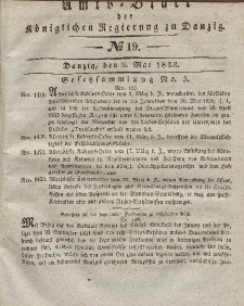 Amts-Blatt der Königlichen Regierung zu Danzig, 8. Mai 1833, Nr. 19