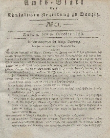 Amts-Blatt der Königlichen Regierung zu Danzig, 9. Oktober 1833, Nr. 41