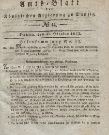Amts-Blatt der Königlichen Regierung zu Danzig, 30. Oktober 1833, Nr. 44