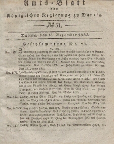 Amts-Blatt der Königlichen Regierung zu Danzig, 18. Dezember 1833, Nr. 51