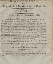 Amts-Blatt der Königlichen Regierung zu Danzig, 25. Dezember 1833, Nr. 52