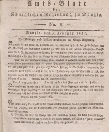 Amts-Blatt der Königlichen Regierung zu Danzig, 9. Februar 1831, Nr. 6