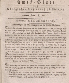 Amts-Blatt der Königlichen Regierung zu Danzig, 9. Februar 1831, Nr. 6