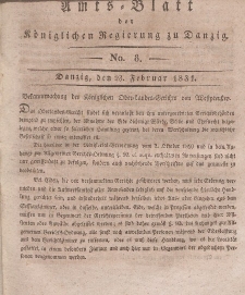 Amts-Blatt der Königlichen Regierung zu Danzig, 23. Februar 1831, Nr. 8