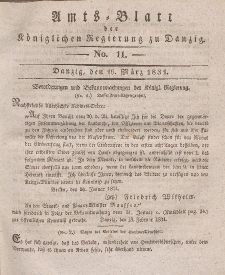 Amts-Blatt der Königlichen Regierung zu Danzig, 16. März 1831, Nr. 11