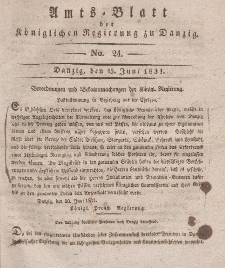 Amts-Blatt der Königlichen Regierung zu Danzig, 15. Juni 1831, Nr. 24