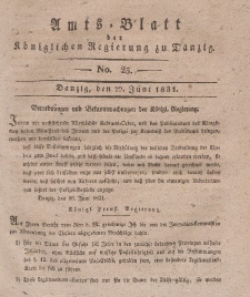 Amts-Blatt der Königlichen Regierung zu Danzig, 22. Juni 1831, Nr. 25