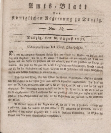 Amts-Blatt der Königlichen Regierung zu Danzig, 10. August 1831, Nr. 32