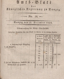Amts-Blatt der Königlichen Regierung zu Danzig, 14. Dezember 1831, Nr. 50