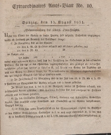 Amts-Blatt der Königlichen Regierung zu Danzig (Extraordinaires Amts-Blatt)