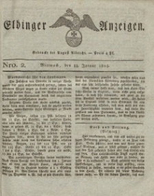 Elbinger Anzeigen, Nr. 2. Mittwoch, 12. Januar 1825