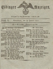 Elbinger Anzeigen, Nr. 3. Sonnabend, 15. Januar 1825