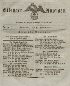 Elbinger Anzeigen, Nr. 7. Sonnabend, 29. Januar 1825
