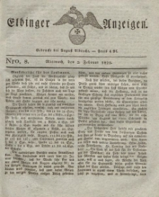 Elbinger Anzeigen, Nr. 8. Mittwoch, 2. Februar 1825