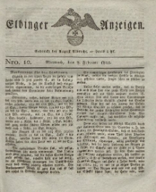 Elbinger Anzeigen, Nr. 10. Mittwoch, 9. Februar 1825