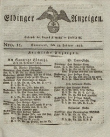 Elbinger Anzeigen, Nr. 11. Sonnabend, 12. Februar 1825