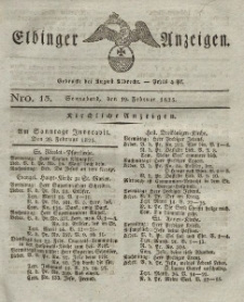 Elbinger Anzeigen, Nr. 13. Sonnabend, 19. Februar 1825