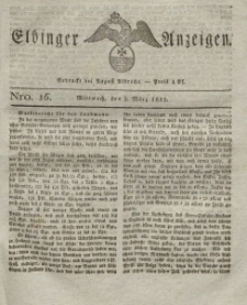 Elbinger Anzeigen, Nr. 16. Mittwoch, 2. März 1825