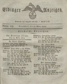 Elbinger Anzeigen, Nr. 19. Sonnabend, 12. März 1825