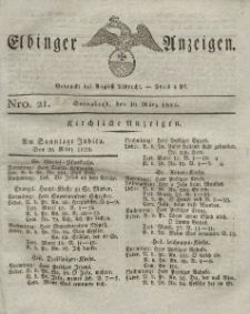 Elbinger Anzeigen, Nr. 21. Sonnabend, 19. März 1825